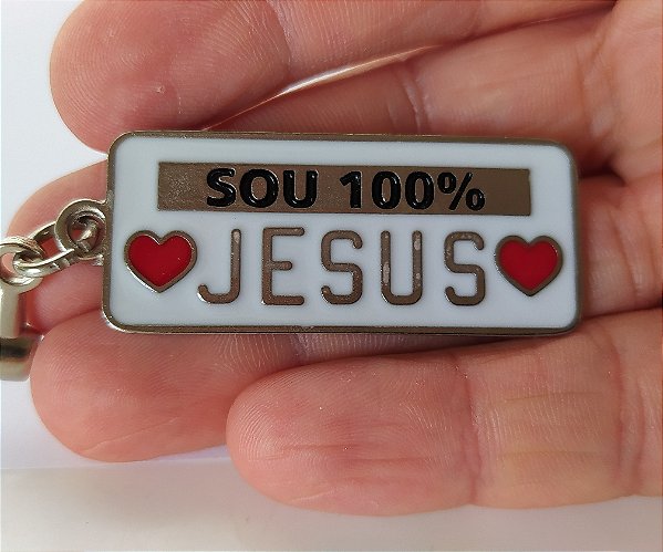 Chaveiro Metal 100% Jesus
