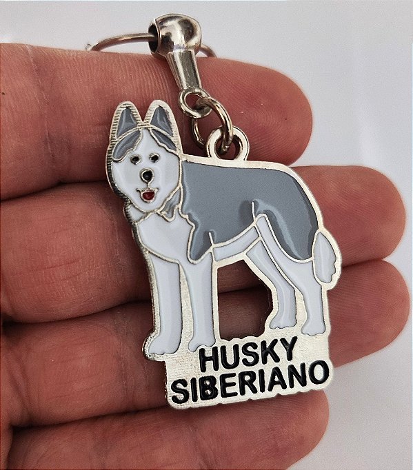 Chaveiro Metal Cães Pet Husky Siberiano