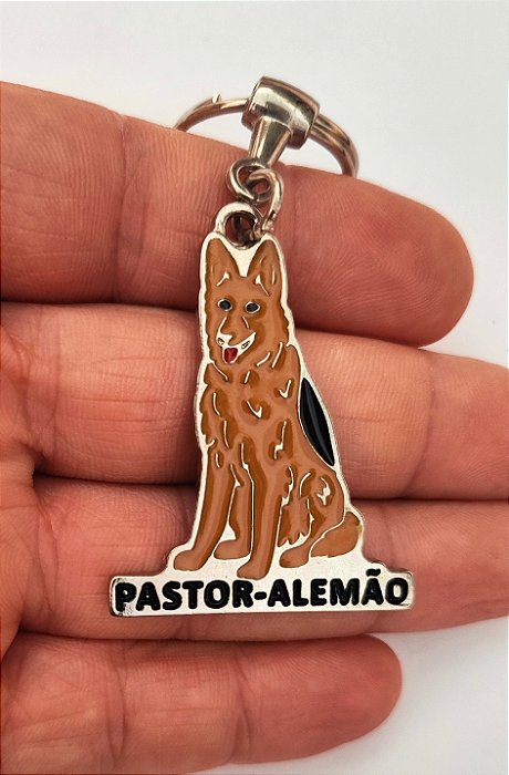 Chaveiro Metal Cães Pet Pastor Alemão