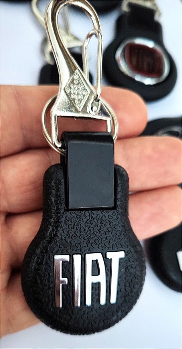 Chaveiro Mosquetão Carro Automotivo Fiat Escrito