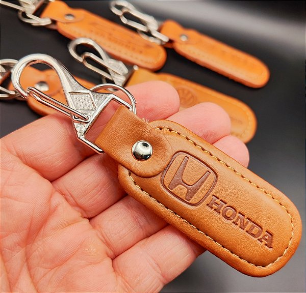 Chaveiro Mosquetão Couro Carro Honda