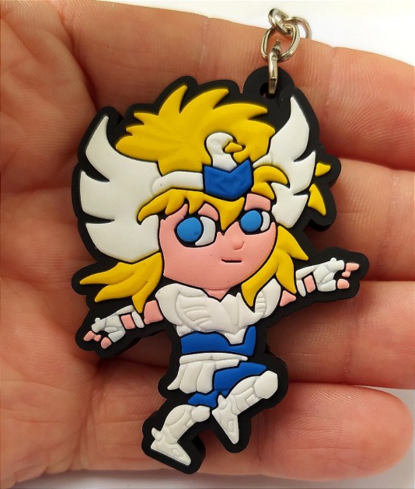 Chaveiro Emborrachado Cavaleiros do Zodíaco Hyoga Cisne