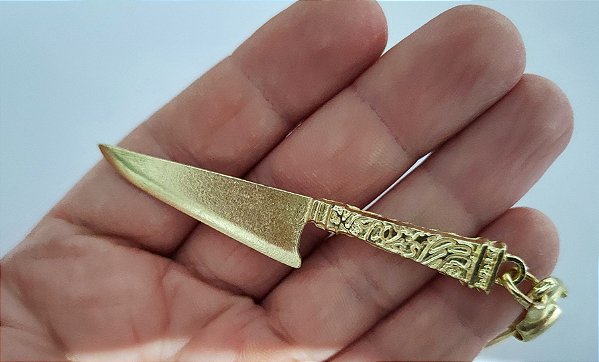 Chaveiro Miniatura Faca Dourada