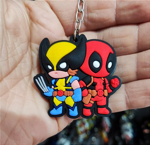 Chaveiro Emborrachado Dead Pool e Wolverine