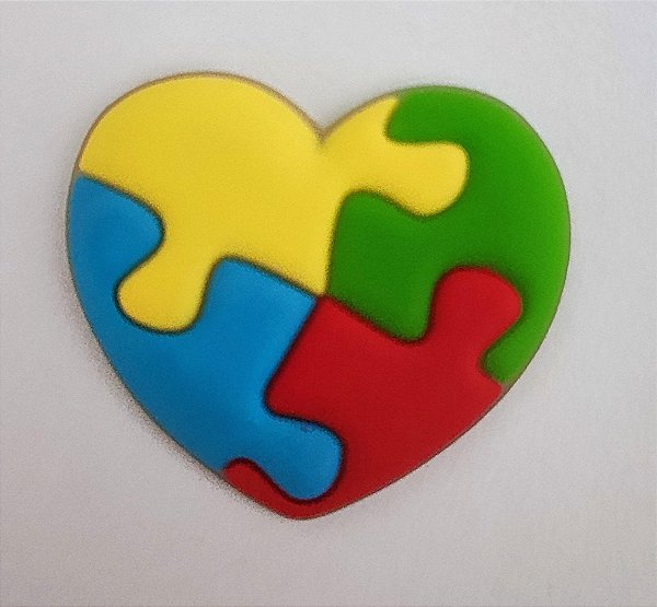Aplique Emborrachado Coração Autismo Quebra-Cabeça