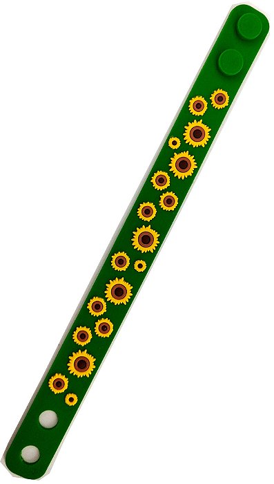 Pulseira Silicone Verde Girassol