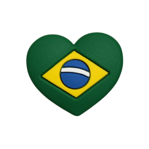 Aplique Emborrachado Coração do Brasil