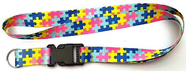 Cordão com Engate Rápido Autismo Rosa