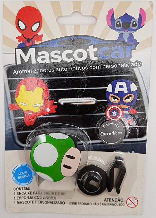 Cheirinho Aromatizador Aroma Carro Novo Mario Cogumelo Verde