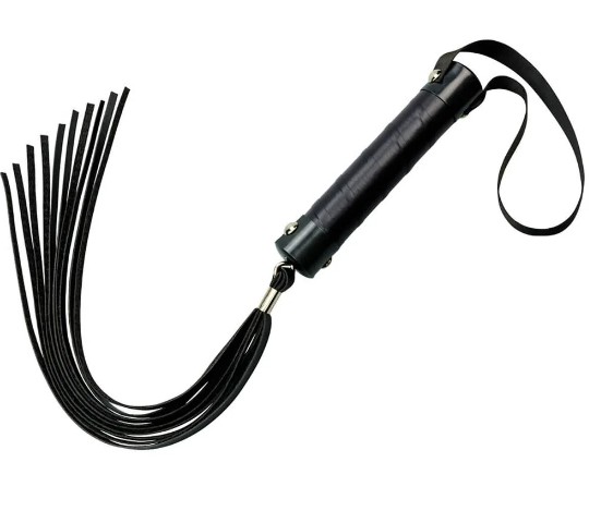 Chicote Preto de Couro -  40 cm