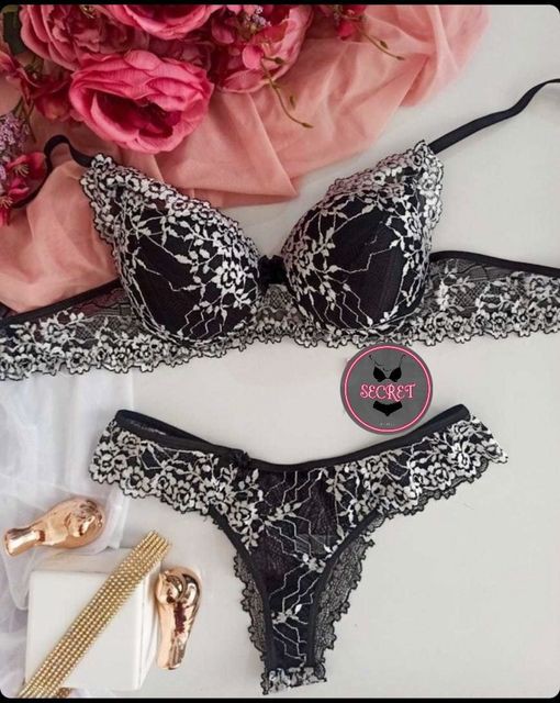 Conjunto Renda Bicolor Com Bojo