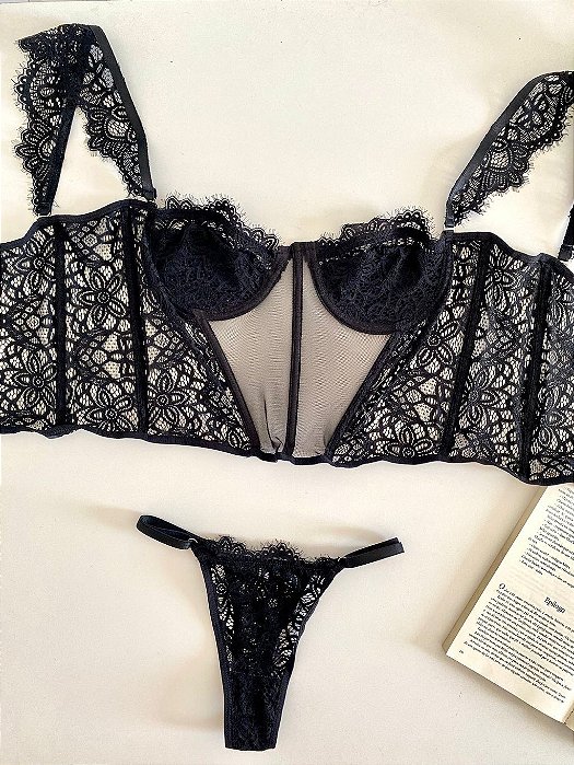 Corselet Marinna - Preto