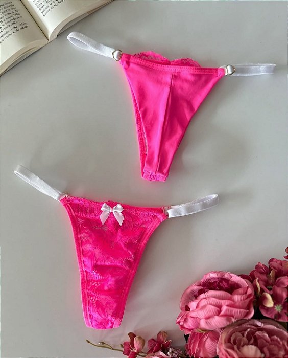 Calcinha Collor - Rosa com Branca