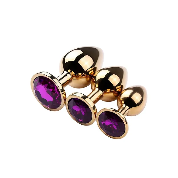 Plug Anal P - Dourado com Pedra Redonda