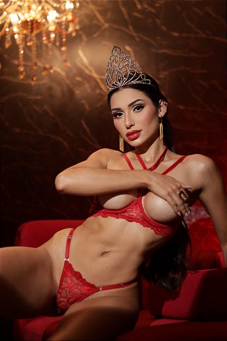 Conjunto Sexy Gargantilha + Calcinha Aberta