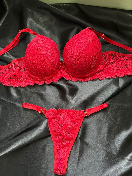 Conjunto Helena com bojo - Vermelho