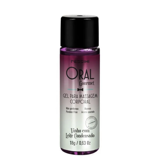 Oral Gourmet Mini Gel Beijável que Esquenta 18g - Vinho com Leite Condensado