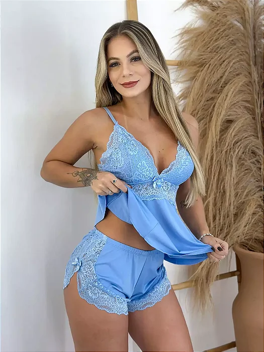 Baby Doll Azul/Dourado