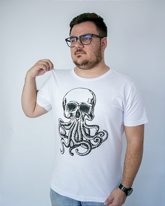 Camiseta Caveira Com Tentáculos 33% OFF - JOKER'S - camisetas masculinas