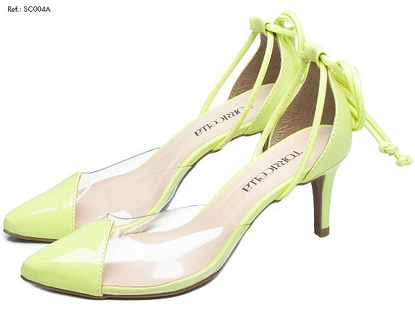 Sapato Scarpin Cordão em Camurça