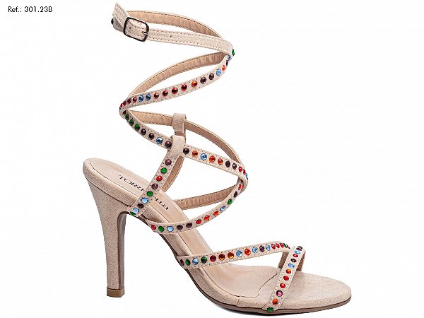 Sandália Feminina Camurça Bege