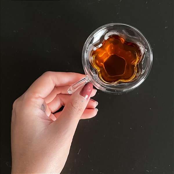 Xícara Parede Dupla Flower 75ml