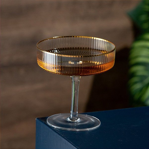 Taça Coupe Fine Line Gold 200ml - 2 peças