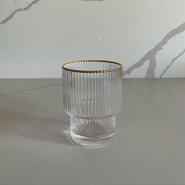 Copo Stripes Gold 220ml - 2 peças