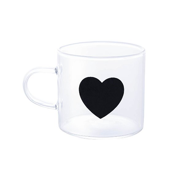Mini Mug Black Heart 125ml