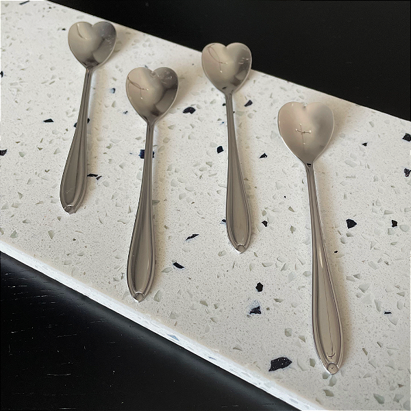 Colheres Chá Heart - 4 peças