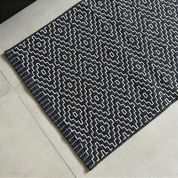 Tapetinho & Passadeira Home Denim Bordado Cru