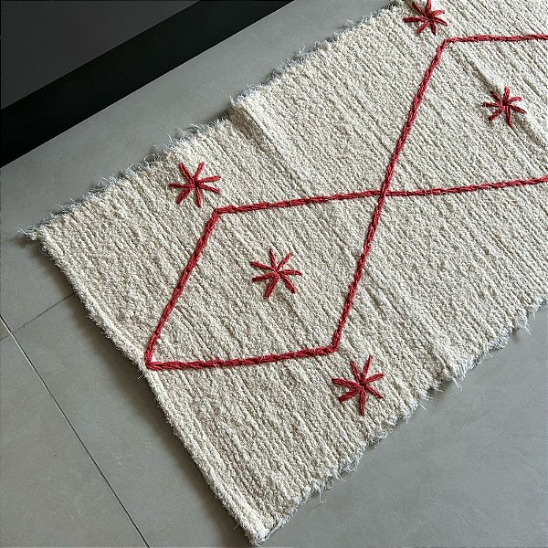 Tapetinho & Passadeira Boho Bordado Terracota
