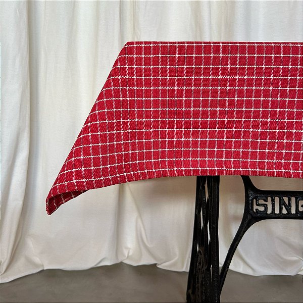 Toalha de Mesa Mini Grid Vermelha