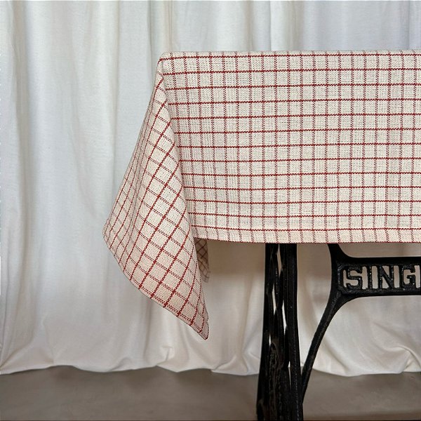 Toalha de Mesa Mini Grid Terracota
