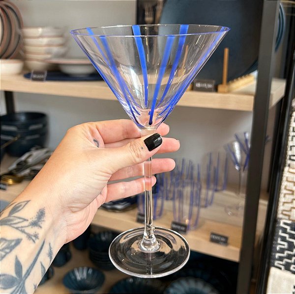 Taça p/ Martini Blue 220ml - 2 peças