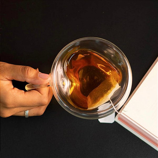 Xícara p/ Chá Parede Dupla Heart 230ml