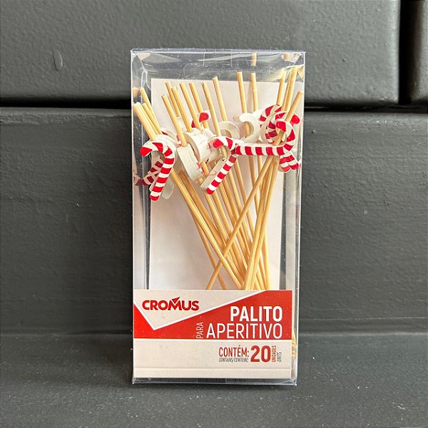 Palito p/ Aperitivo Candy Cane - 20 peças