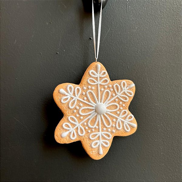 Enfeite p/ Árvore Floco de Neve Gingerbread