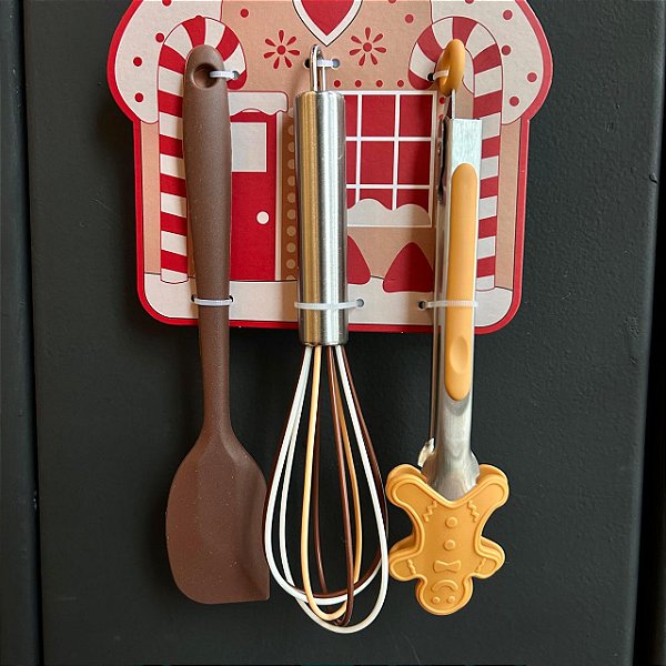Mini Utensílios em Silicone Gingerbread - 3 peças