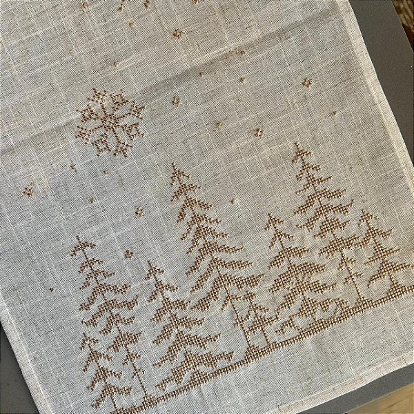 Caminho de Mesa Snow Flake Bege