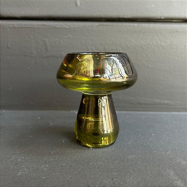 Castiçal Duplo Cogumelo Verde