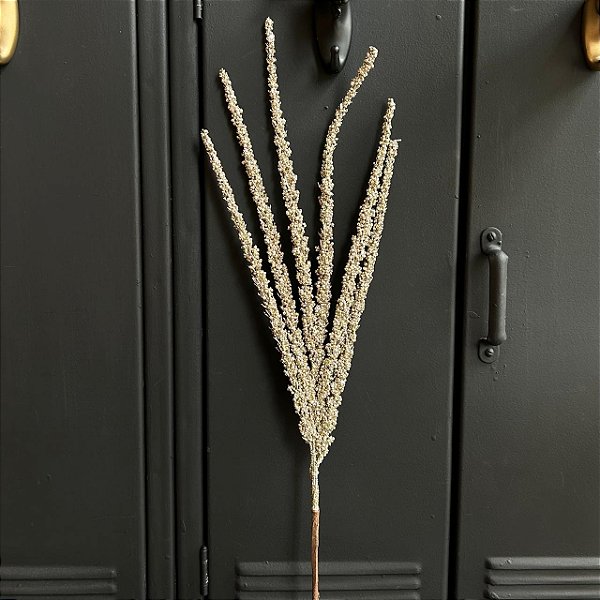 Galho Decorativo Floco Champanhe 80 cm