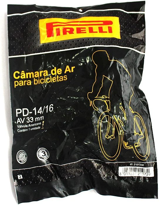 CÂMARA DE AR BICICLETA PIRELLI 14-16X1.75 BICO GROSSO NATHOR
