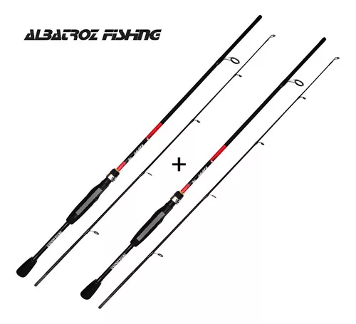 2 Varas Carbono Molinete Ágata S562 6-12lb 1,68m Albatroz Fishing