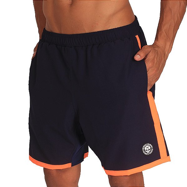 Short masc. Essential BSCross Plus - Marinho e Laranja