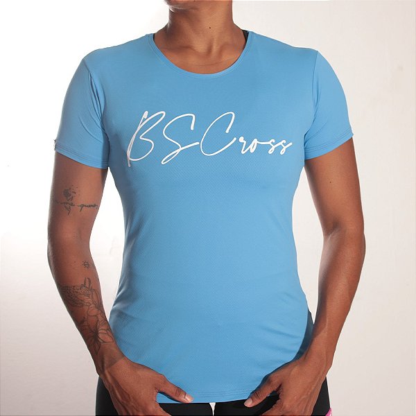 Camiseta fem. Signature BSCross - Azul Claro