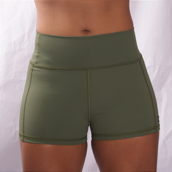 Short curto cintura alta BS - Verde Militar
