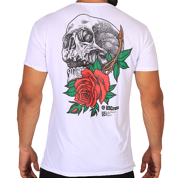 Camiseta Mas. Skull Rose - Branca