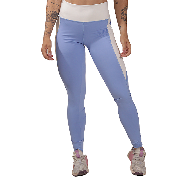 Legging fem C/ Rec BS - Azul / Off White