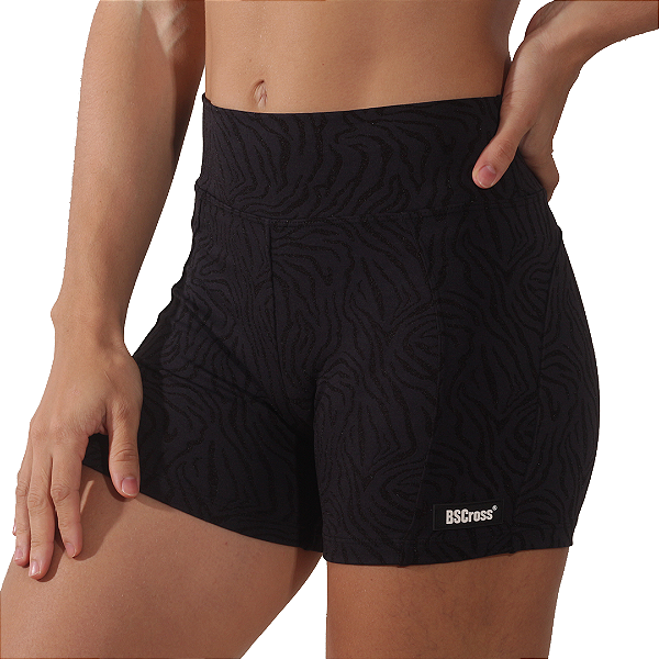 Short fem Curto Texture BS - Preto